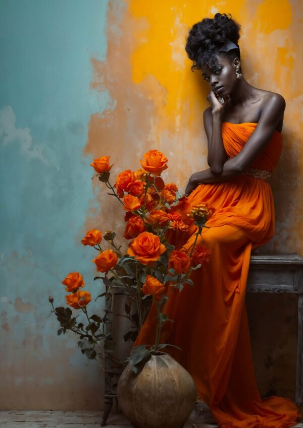 the girl with the roses Wall picture-The girl with the roses