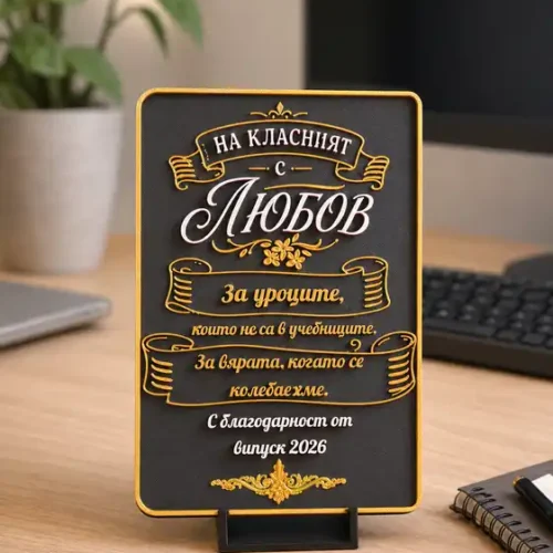 Personalized gift for the class - decorative plaque with a thank you note from the graduating class