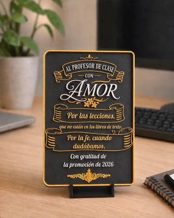 Regalo para el compañero de clase Regalo personalizado para la clase: placa decorativa con una nota de agradecimiento de la clase graduada.